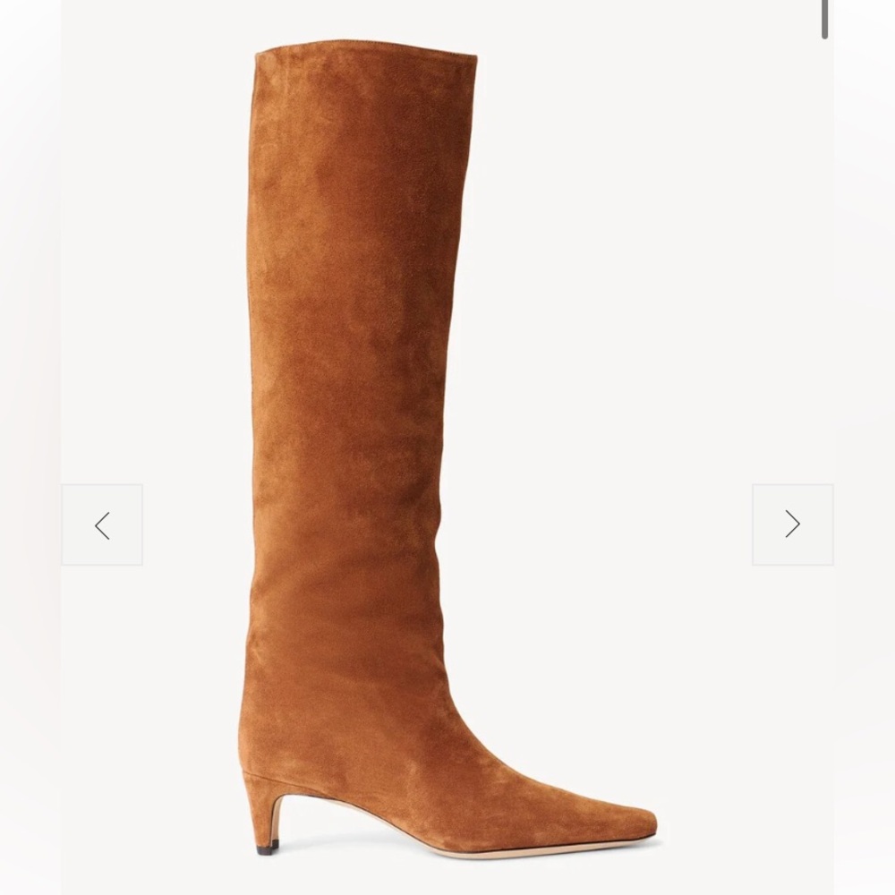 STAUD Wally Tall Boots Tan Suede Size 8
